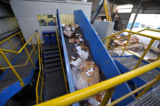 A waste separation plant at Schnider AG in Engelburg.